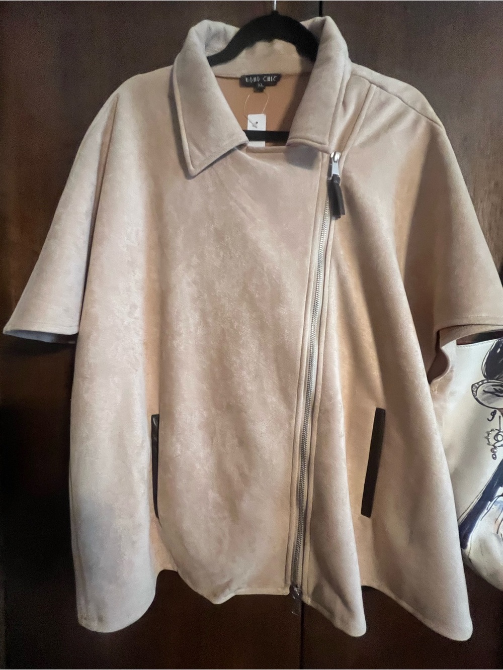 Beige Short-Sleeve Boho Jacket